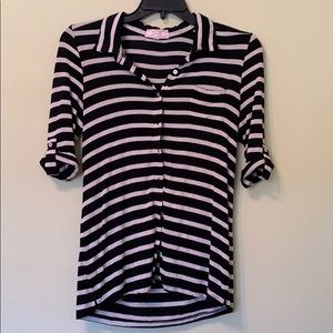 Pink Rose Button Down Top